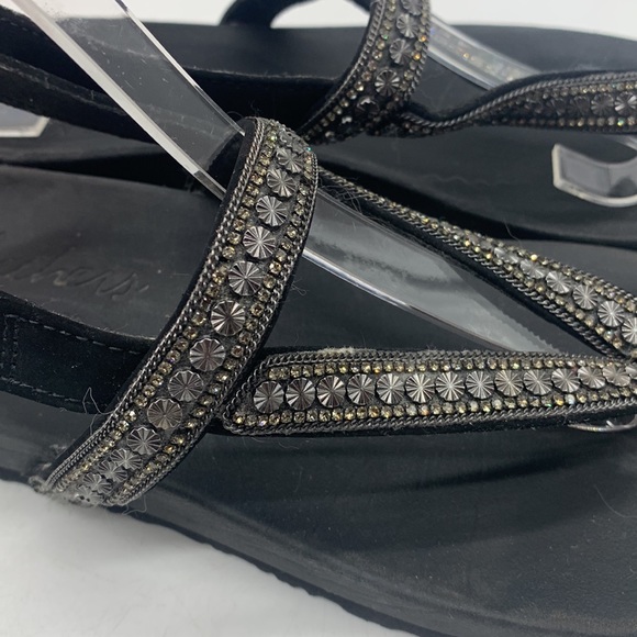 Sketchers Black embellished thong sandals Size 10 SKT5010A - Picture 5 of 9